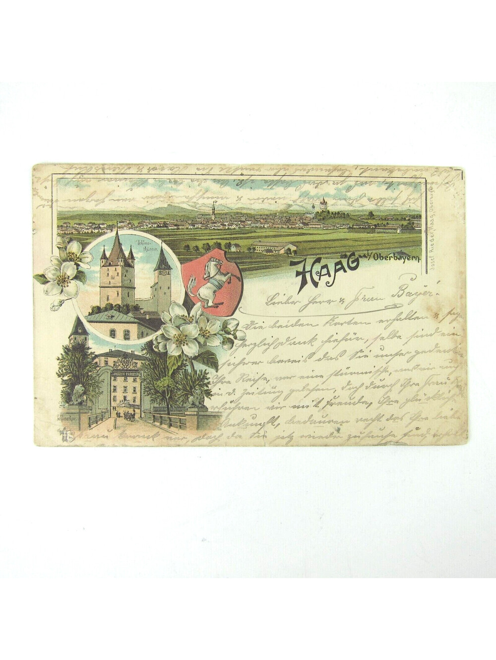 Postcard Germany Haag in Oberbayern Schloss Thurme Castle Antique 1905 RARE